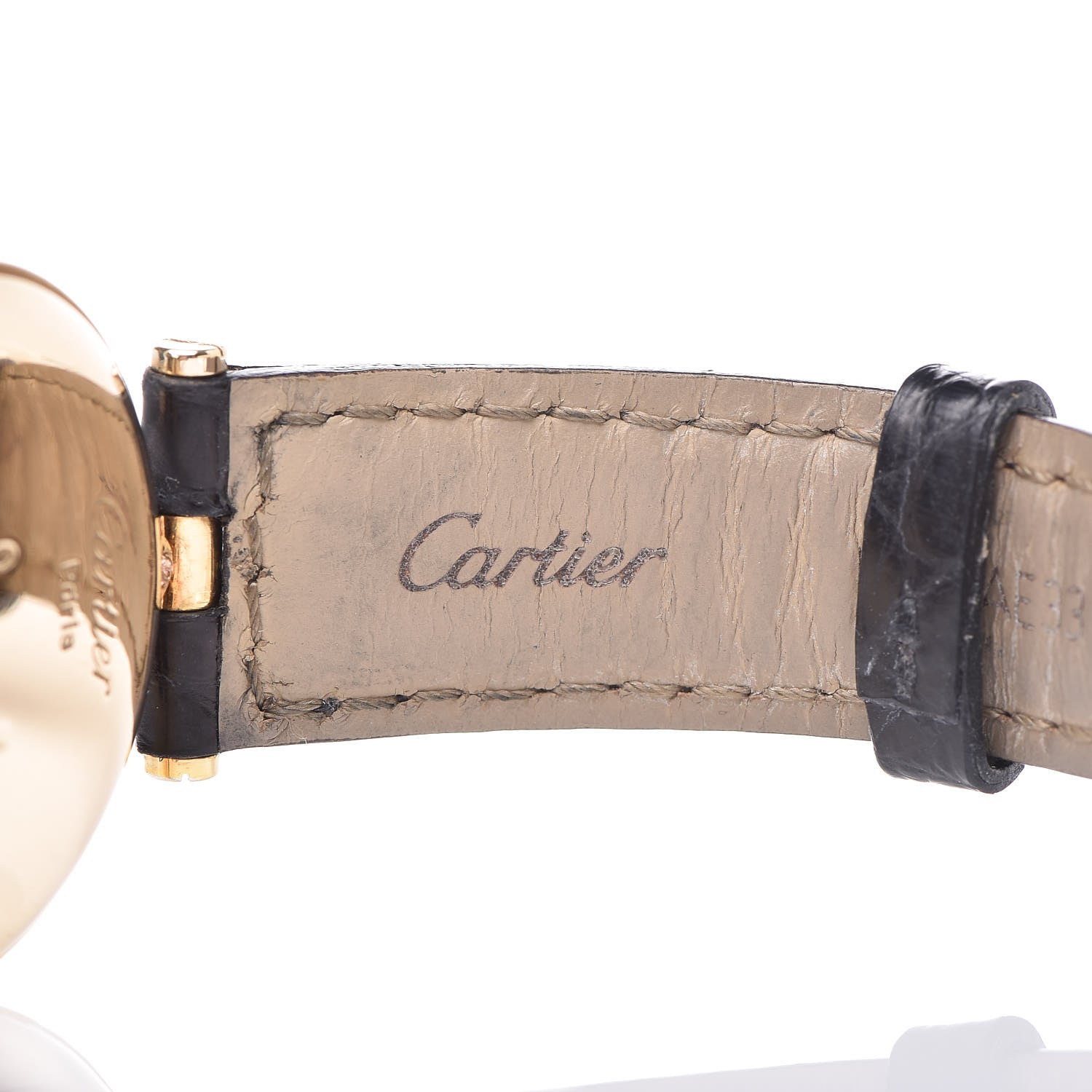 Cartier 18K Yellow Gold Alligator 30mm Vendome Quartz Watch 7 of 10
