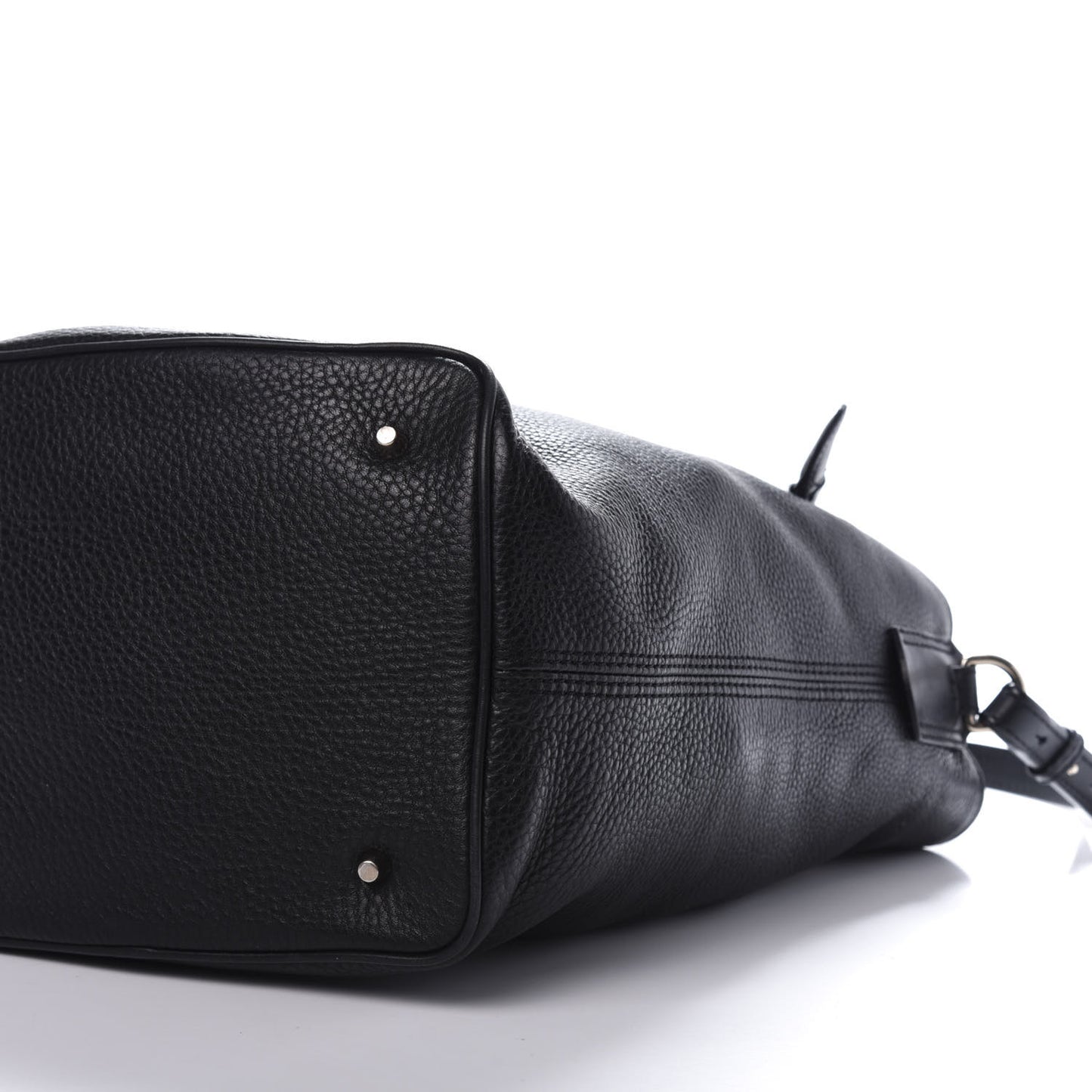 Grainy Calfskin Medium Check Ashby Hobo Black