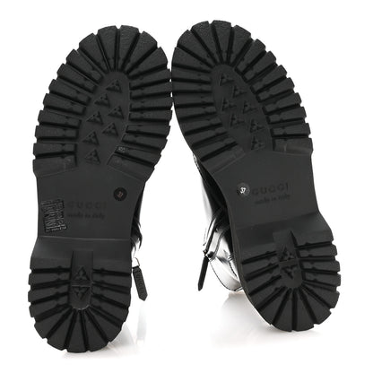 Gucci Spice Lux Nappa Web Combat Boots 37 Black 6 of 9