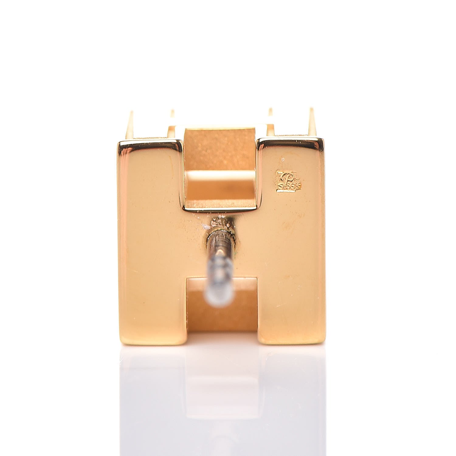 Hermes Gold Cage d'H Earrings Rose Dragee 3 of 5
