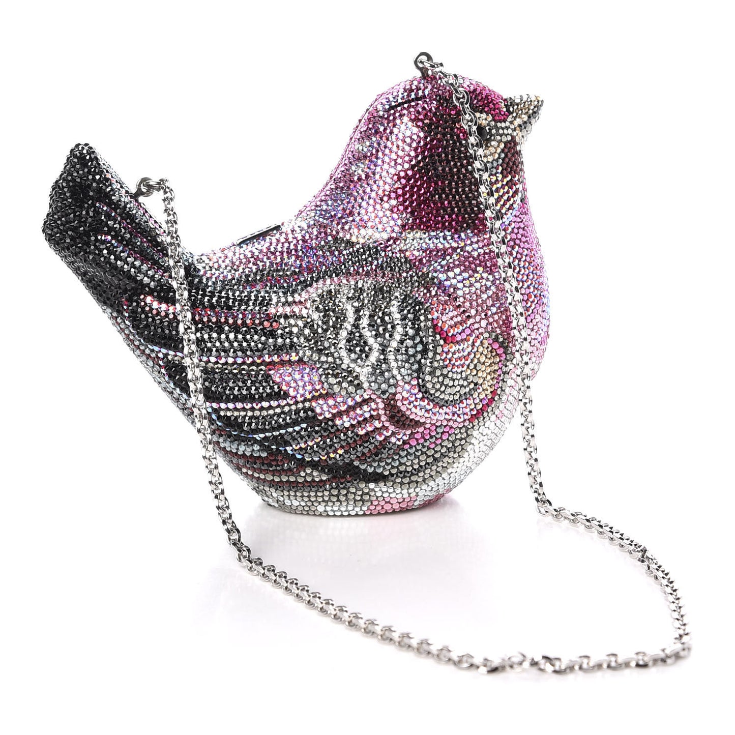 Swarovski Crystal Bird Minaudiere Clutch Pink Multicolor
