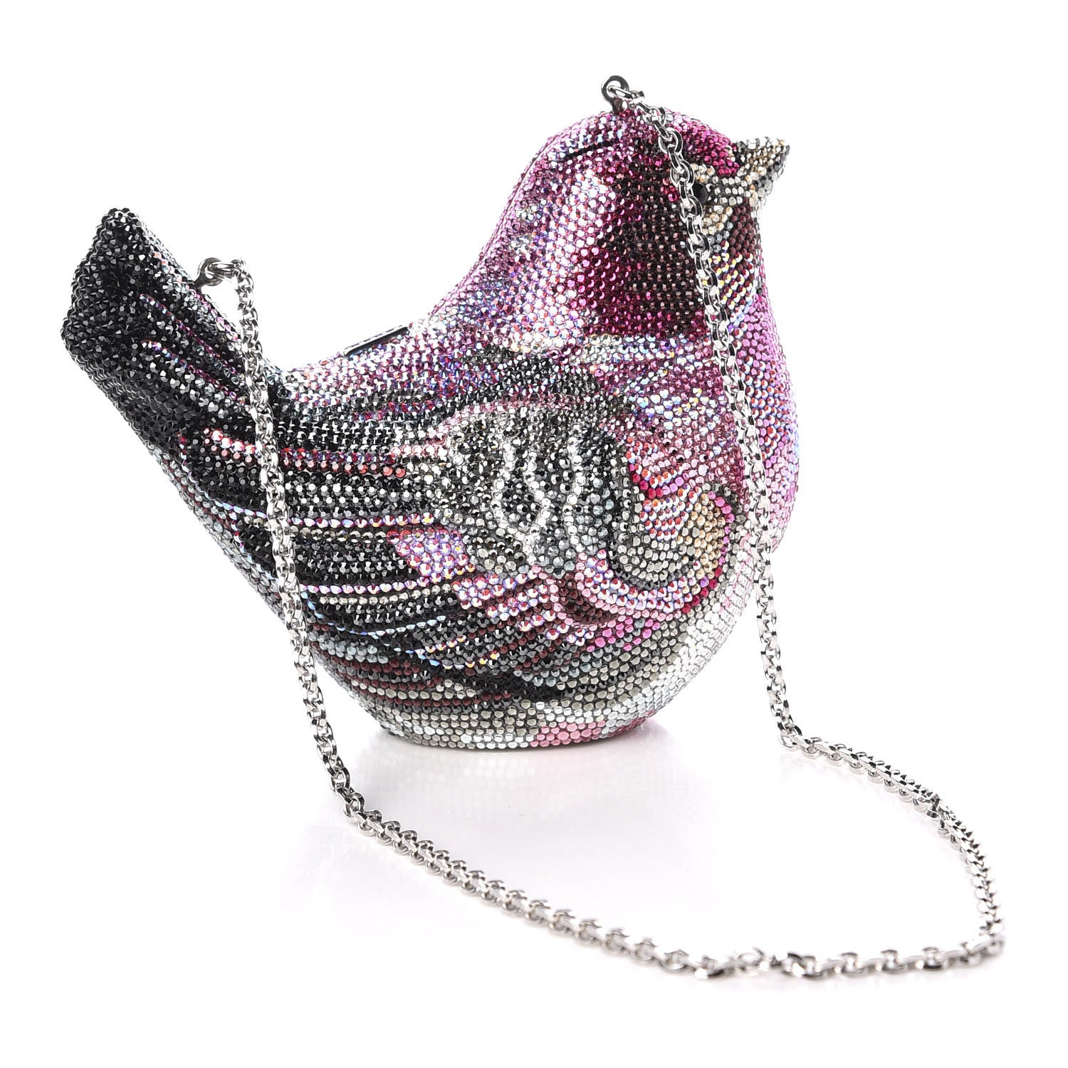 Judith Leiber Swarovski Crystal Bird Minaudiere Clutch Pink Multicolor 2 of 14
