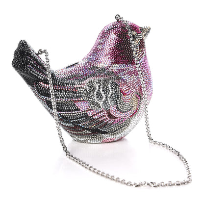 Judith Leiber Swarovski Crystal Bird Minaudiere Clutch Pink Multicolor 2 of 14