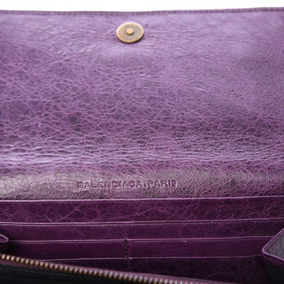 Balenciaga Agneau Classic Hardware Money Wallet Raisin 6 of 13