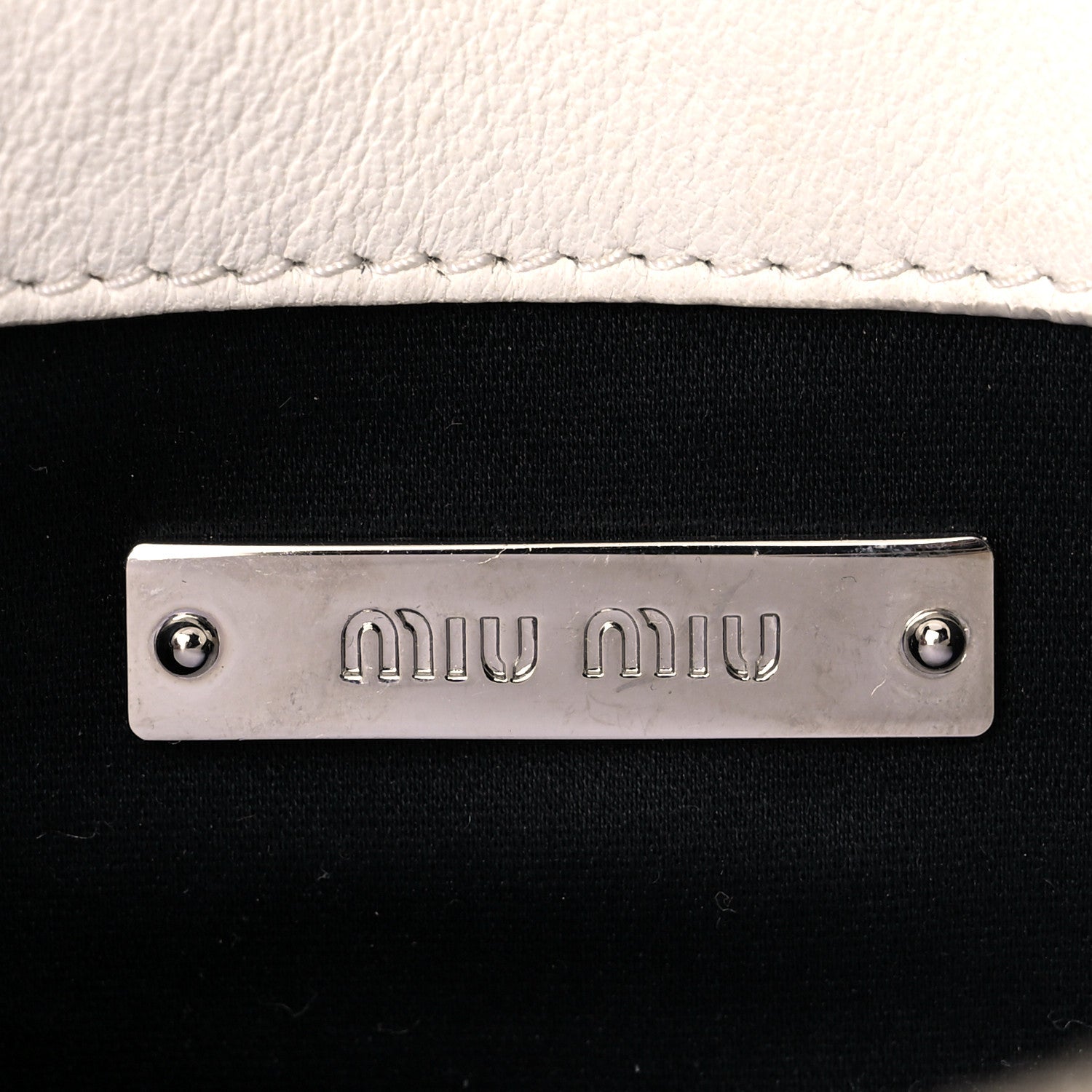 Miu Miu Nappa Matelasse Crystal Shoulder Bag Bianco 6 of 16