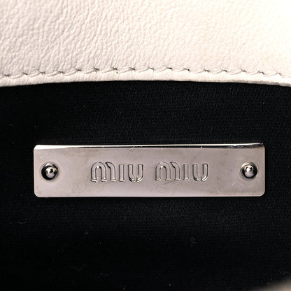 Miu Miu Nappa Matelasse Crystal Shoulder Bag Bianco 6 of 16