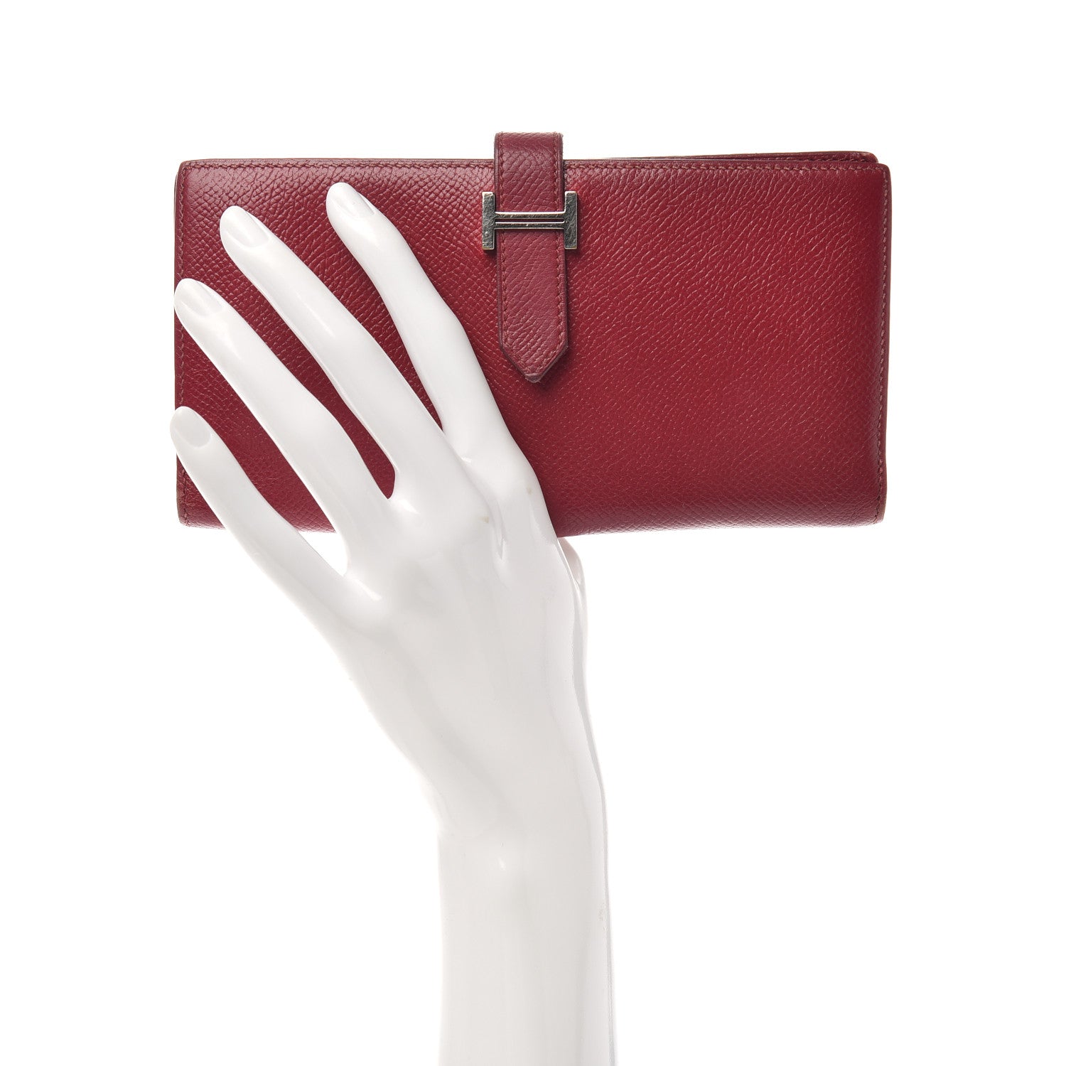 Hermes Epsom Bearn Gusset Wallet Rouge Grenat 2 of 6