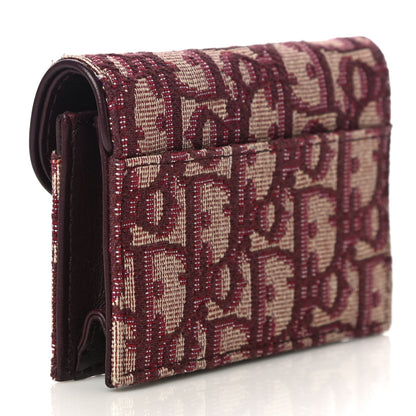 Christian Dior Oblique Saddle Card Holder Bordeaux 3 of 12
