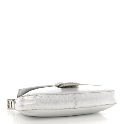 Fendi Metallic Nappa Crystal Baguette Silver 4 of 15