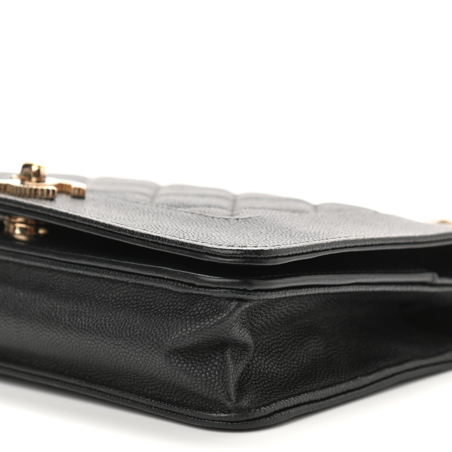 Caviar Quilted Vintage Mademoiselle Wallet On Chain WOC Black