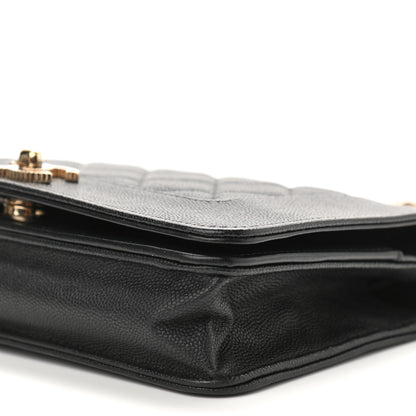 Chanel Caviar Quilted Vintage Mademoiselle Wallet On Chain WOC Black 11 of 12