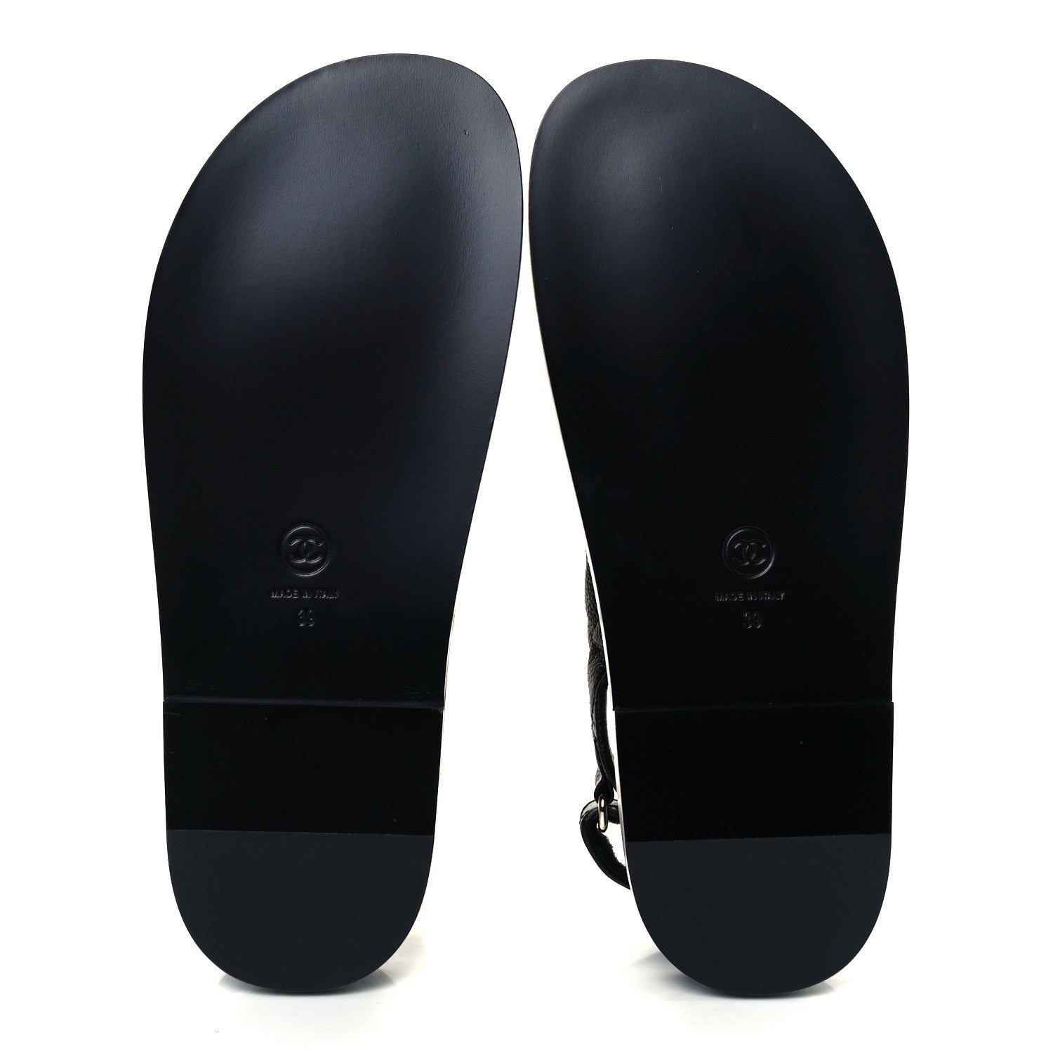 Chanel Grained Calfskin Velcro Dad Sandals 39 Black 6 of 10