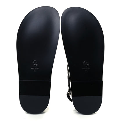 Chanel Grained Calfskin Velcro Dad Sandals 39 Black 6 of 10