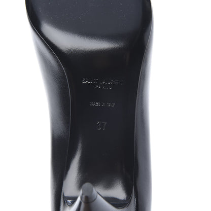 Saint Laurent Calfskin Bow Anais Pumps 37 Black 6 of 8