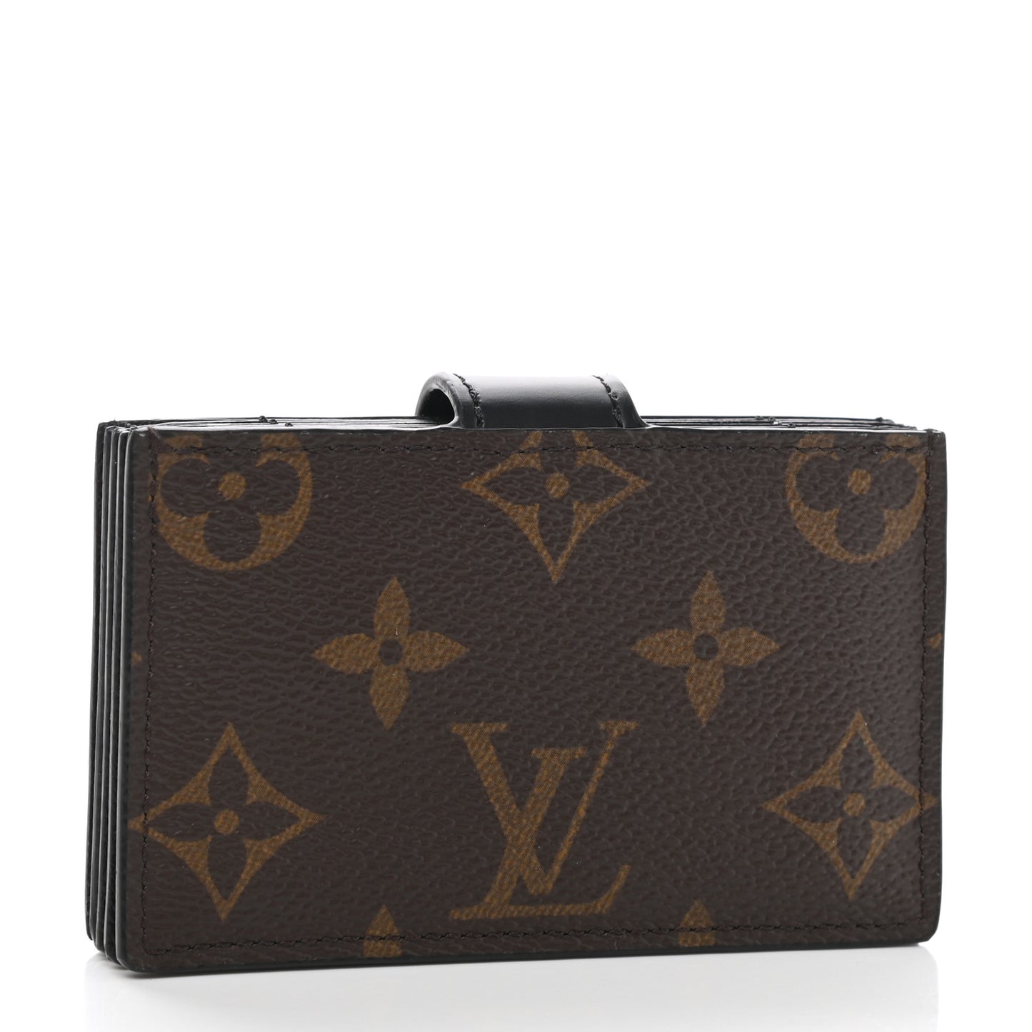 Monogram Gusset Card Holder Black