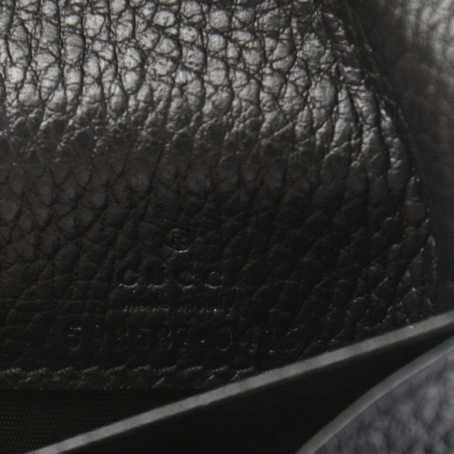 Gucci Dollar Calfskin GG Supreme Monogram Medium GG Marmont Wallet Black Beige Ebony 6 of 6