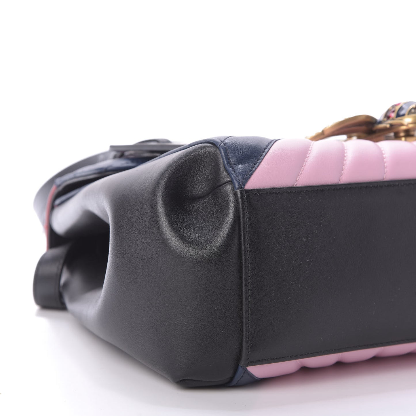 Calfskin Bamboo Trapuntata Queen Margaret Top Handle Bag Blue Agata Hibiscus Red Mystic White Sugar Pink