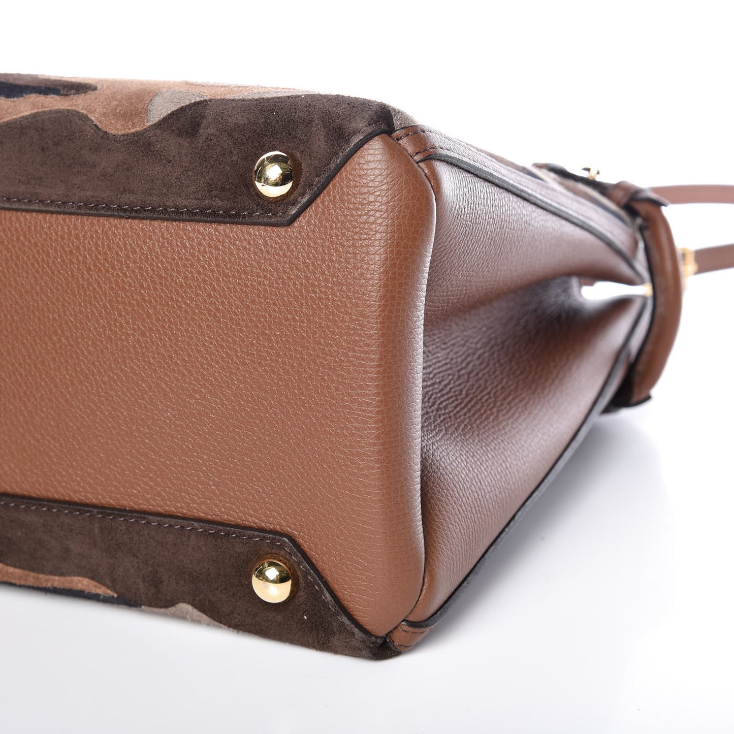 Suede House Check Camoflauge Medium Banner Tote Tan