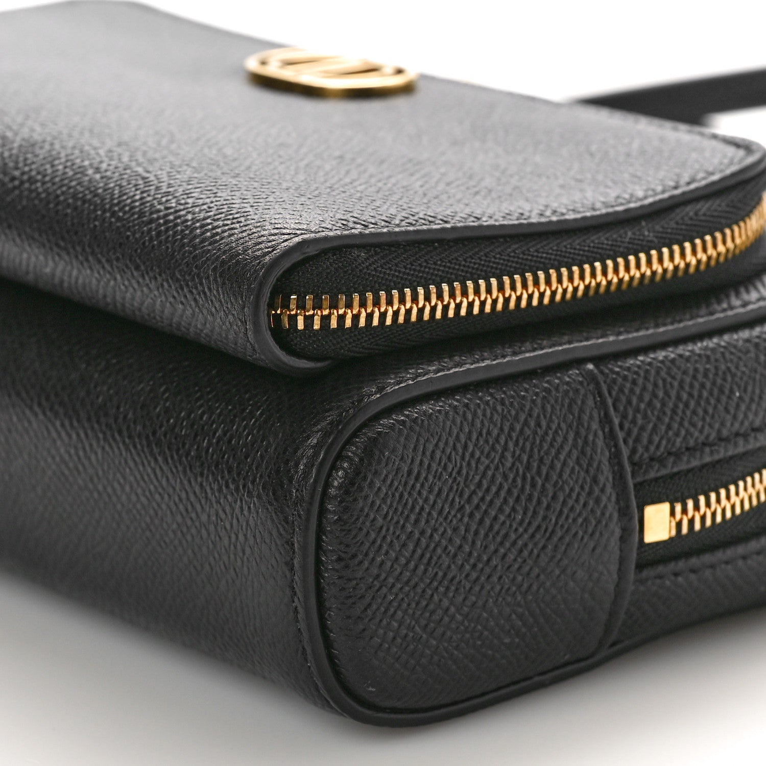 Christian Dior Grained Calfskin Caro Double Pouch Black 9 of 10