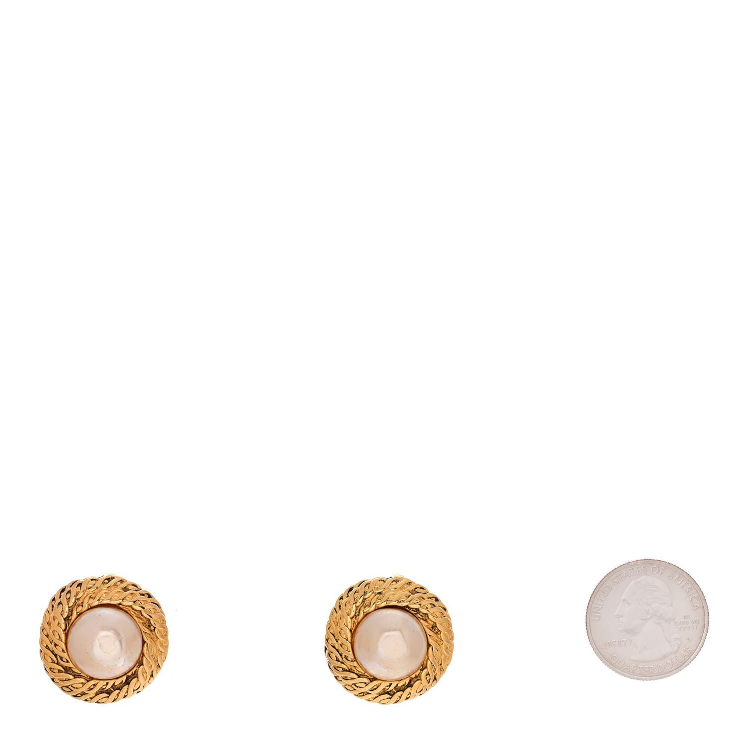 Chanel Pearl Clip On Earrings Gold 2 of 4