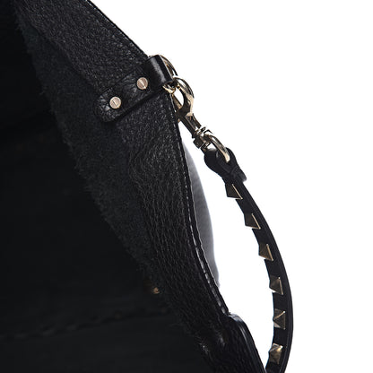 Valentino Garavani Pebbled Calfskin Medium Rockstud Tote Black 14 of 23