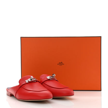 Hermes Goatskin Oz Mules 37 Rouge A Levre 9 of 9