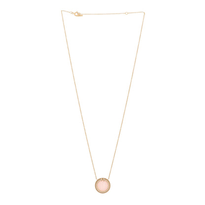 Tiffany 18K Rose Gold Diamond Pink Opal T Circle Pendant Necklace 3 of 6