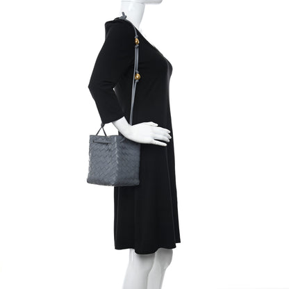 Bottega Veneta Nappa Intrecciato Small Drawstring Bucket Bag Thunder 2 of 9