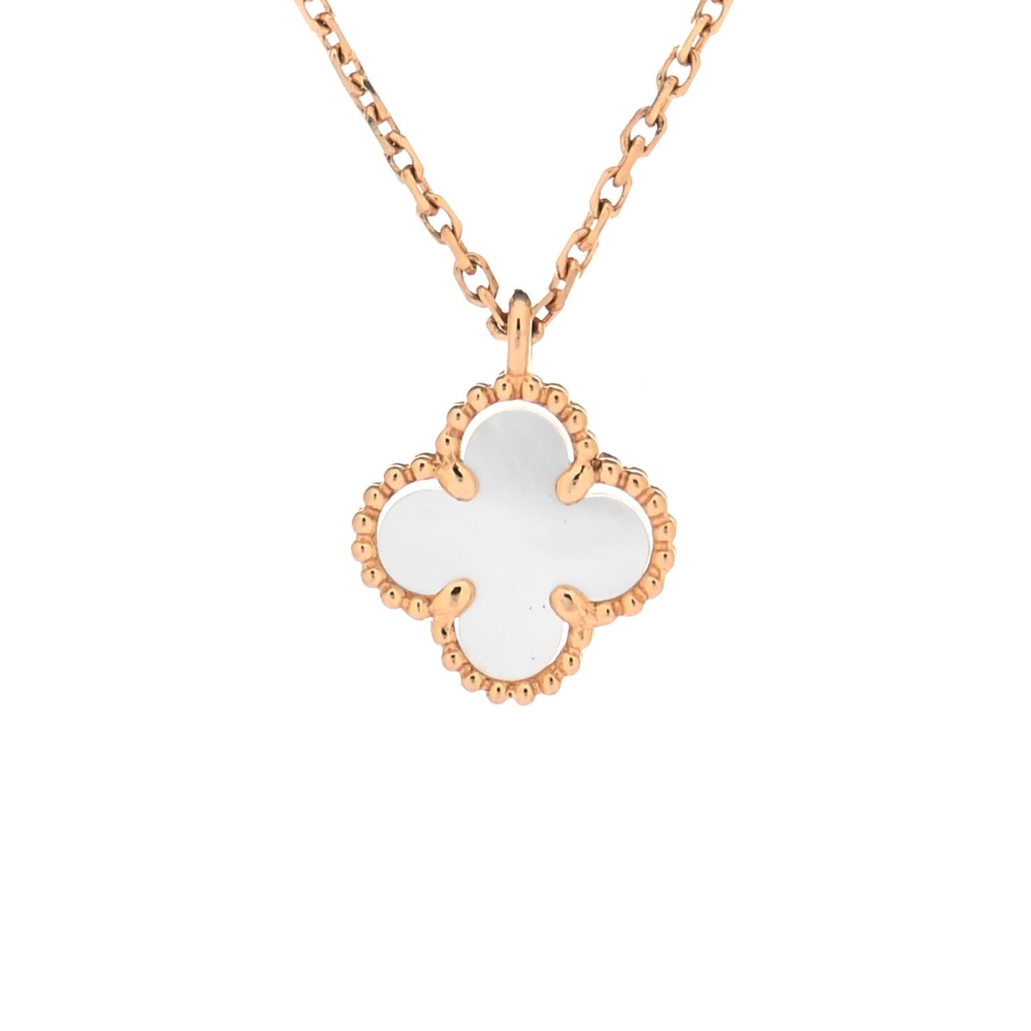 18K Yellow Gold Mother of Pearl Sweet Alhambra Pendant Necklace