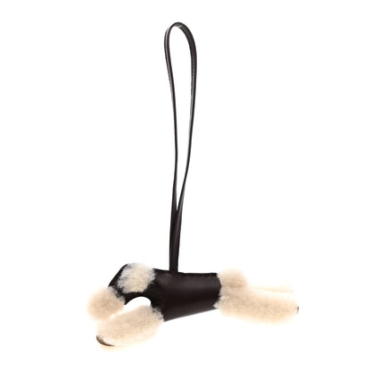 Hermes Milo Lambskin Shearling Budy Charm Chocolate 1 of 5