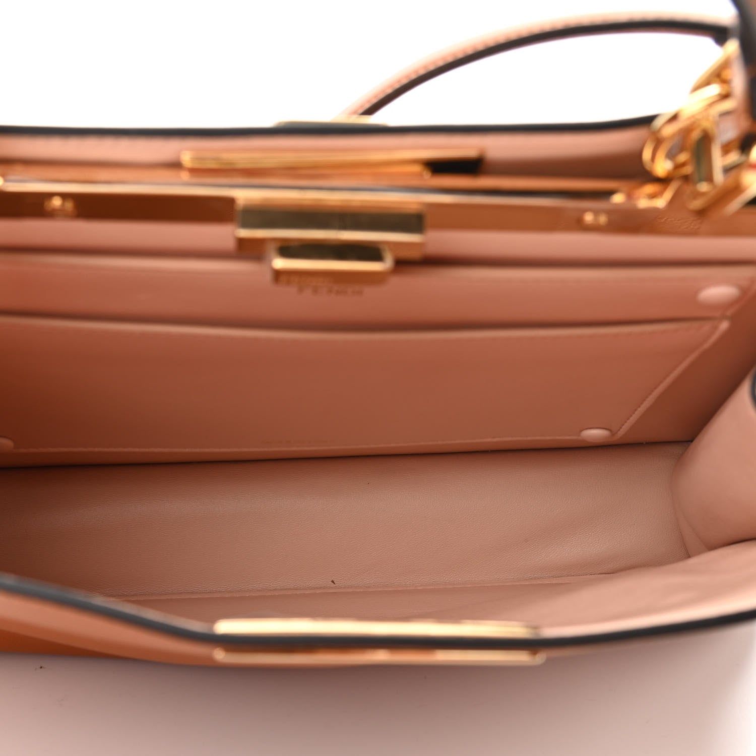 Fendi Vitello Seta Shiny Nappa Medium Peekaboo I SEE U Satchel Brandy Light Rose 5 of 11
