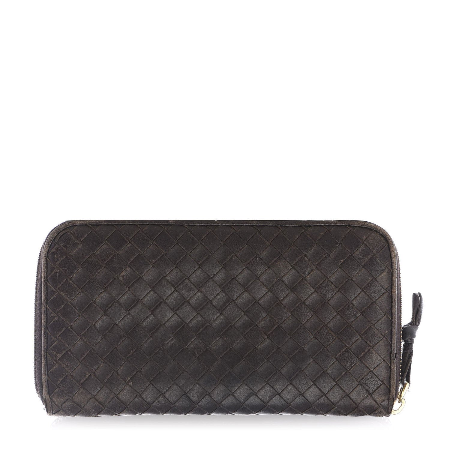 Bottega Veneta Nappa Intrecciato Zip Around Wallet Ebano 1 of 12