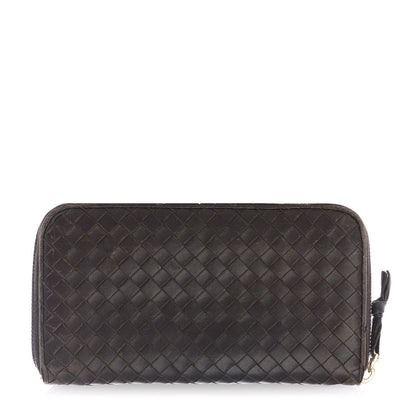 Bottega Veneta Nappa Intrecciato Zip Around Wallet Ebano 1 of 12