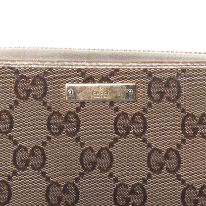 Gucci Monogram Metal Bar Zip Around Wallet Beige Ebony Off White 34 of 35