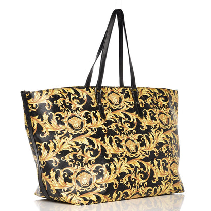 Versace PVC Barocco Printed Tote Black Gold 3 of 14