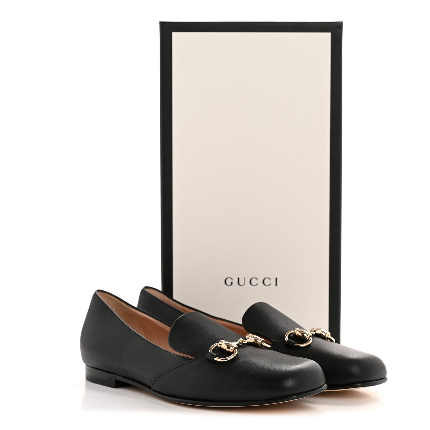 Calfskin Womens Horsebit Loafers 36.5 Black