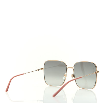 Gucci Metal Square Frame Sunglasses GG0443S Gold Grey 4 of 7