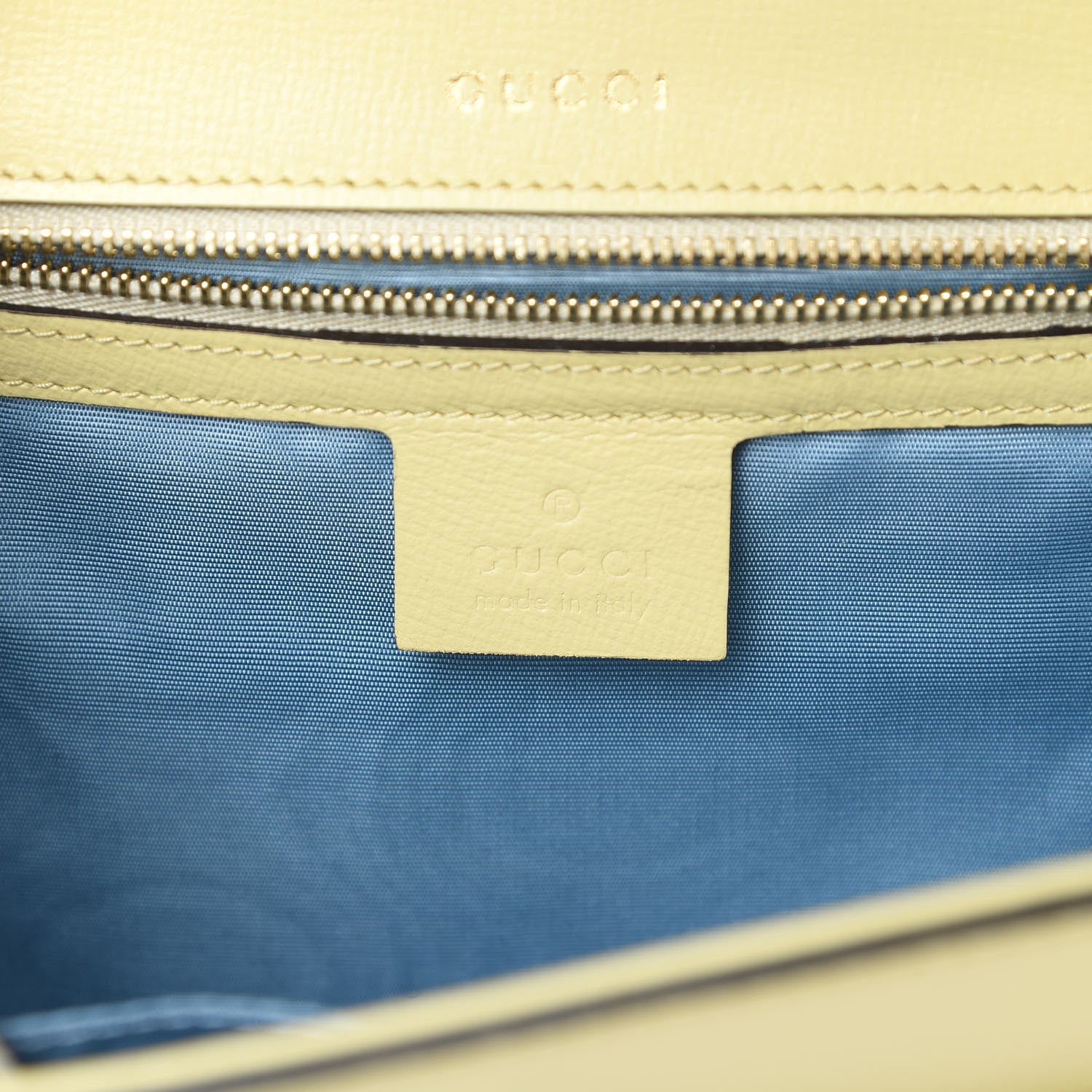 Gucci Textured Calfskin Small Torchon GG Ring Shoulder Bag Butter 6 of 11