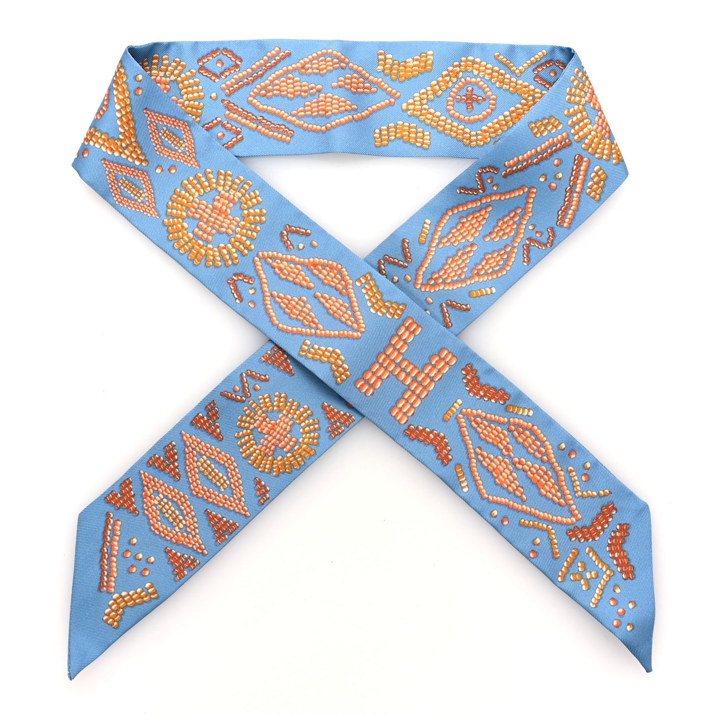 Silk Kelly En Perles Twilly Bleu Azur Orange