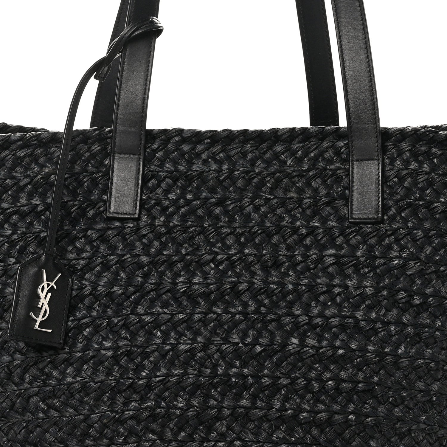 Saint Laurent Raffia Medium Panier Bag Black 7 of 9