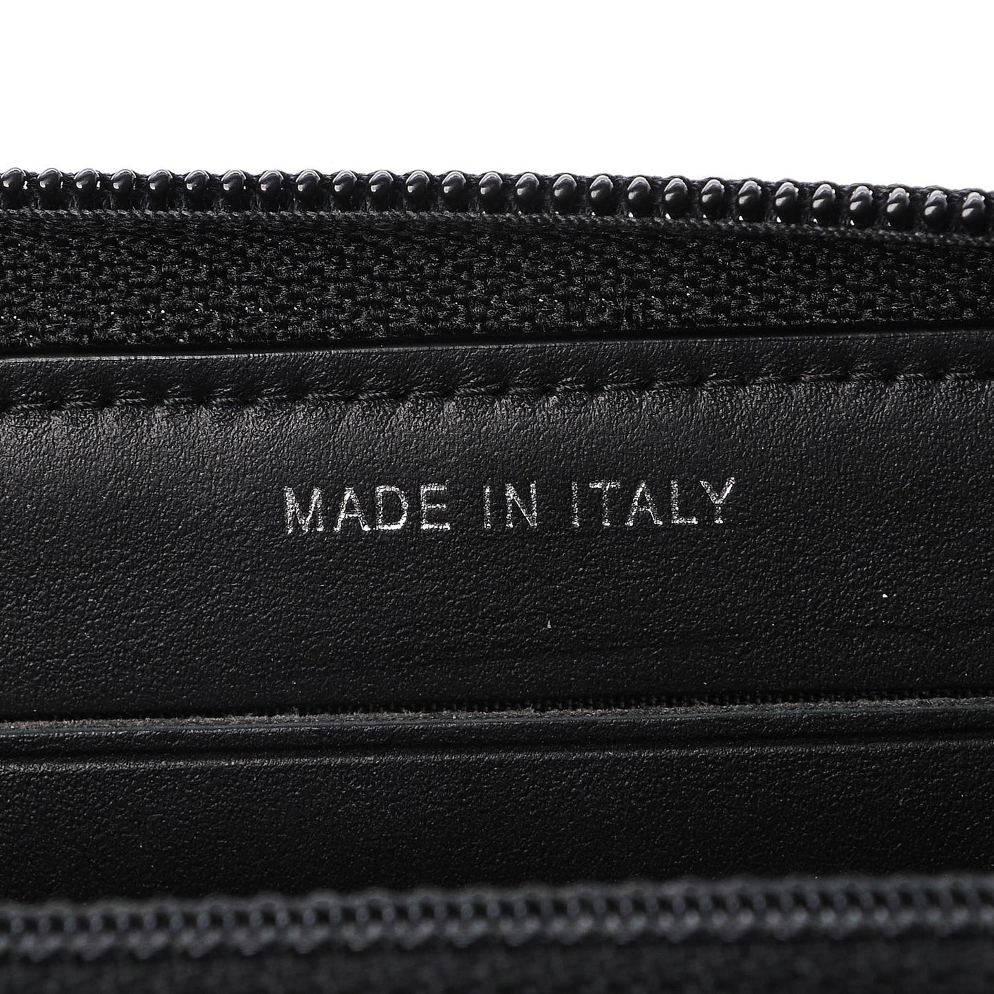 Calfskin Painted Chevron Embossed Small Boy Zip Wallet Black