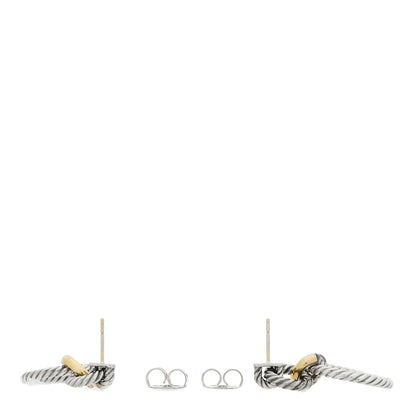 David Yurman Sterling Silver 18K Yellow Gold Doorknocker Earrings 3 of 4