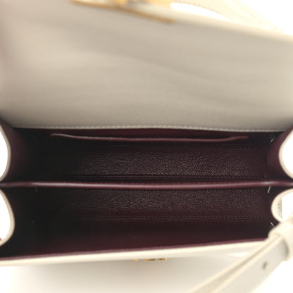 Saint Laurent Grain de Poudre Mini Classic Monogram Cassandra Top Handle Crema Soft Rouge Legion 5 of 10