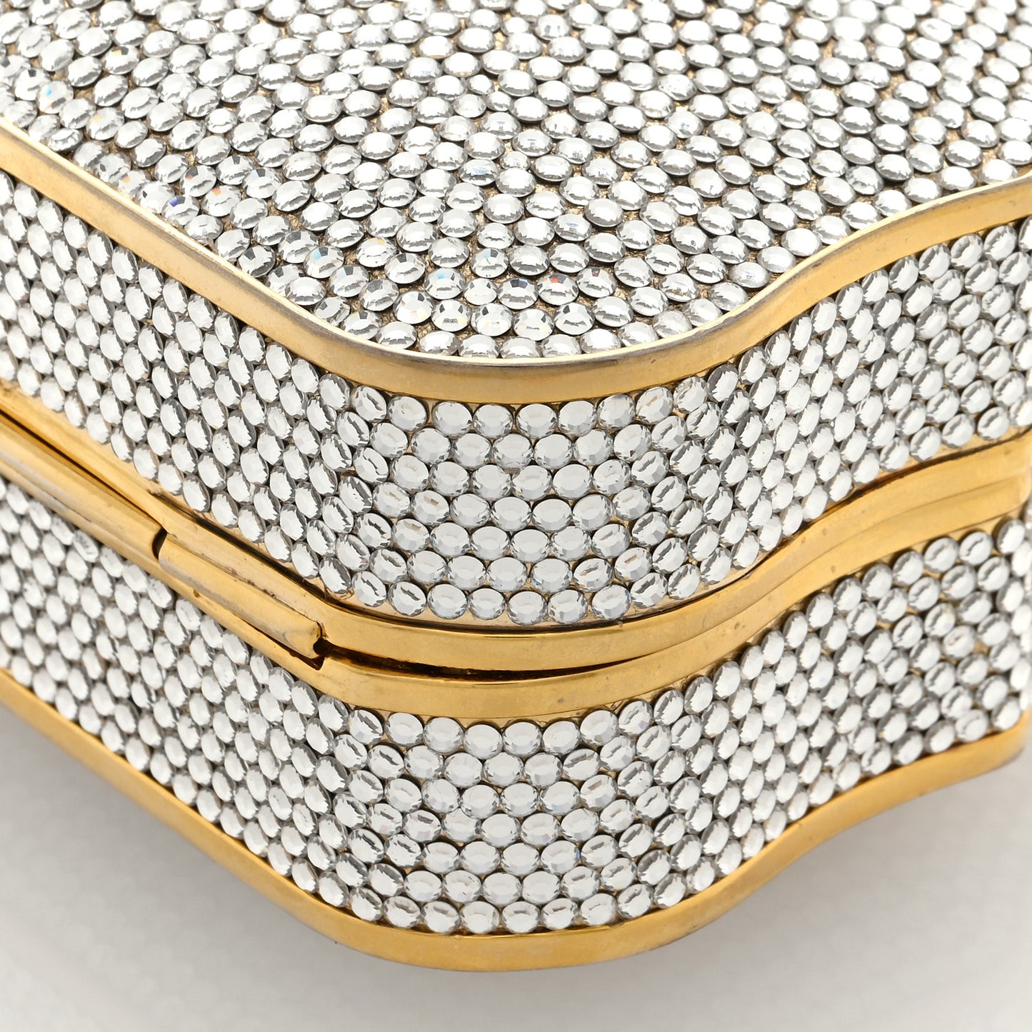 Swarovski Crystal Minaudiere Clutch Gold Silver