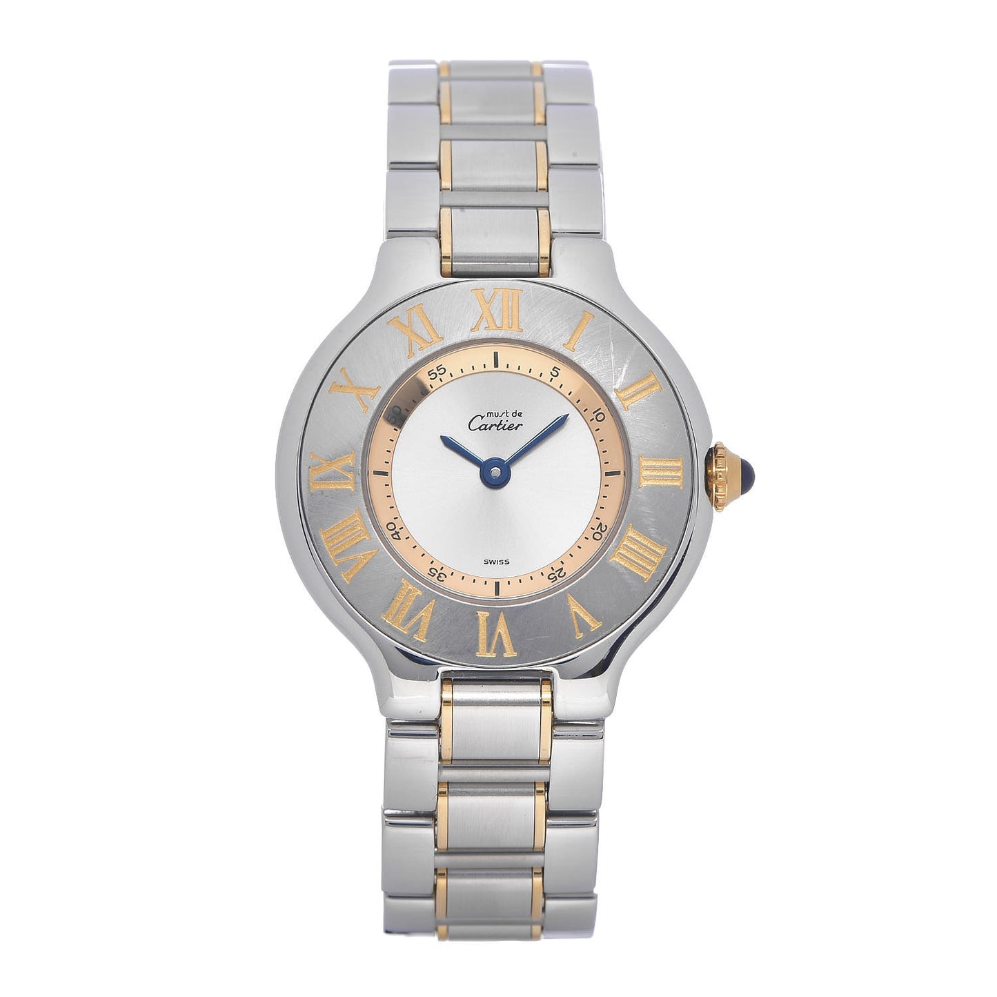 Stainless Steel 18K Yellow Gold 28mm Must De 21 Quartz Watch
