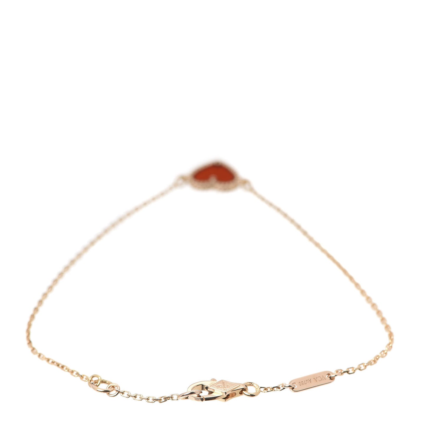 18K Rose Gold Carnelian Sweet Alhambra Heart Bracelet