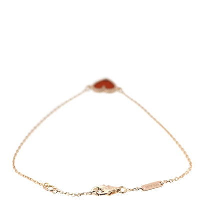 Van Cleef & Arpels 18K Rose Gold Carnelian Sweet Alhambra Heart Bracelet 3 of 6