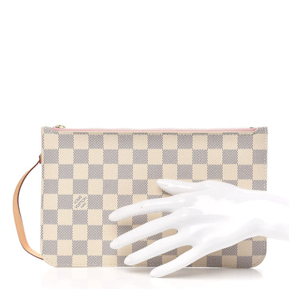 Louis Vuitton Damier Azur Neverfull MM GM Pochette Rose Ballerine 2 of 7