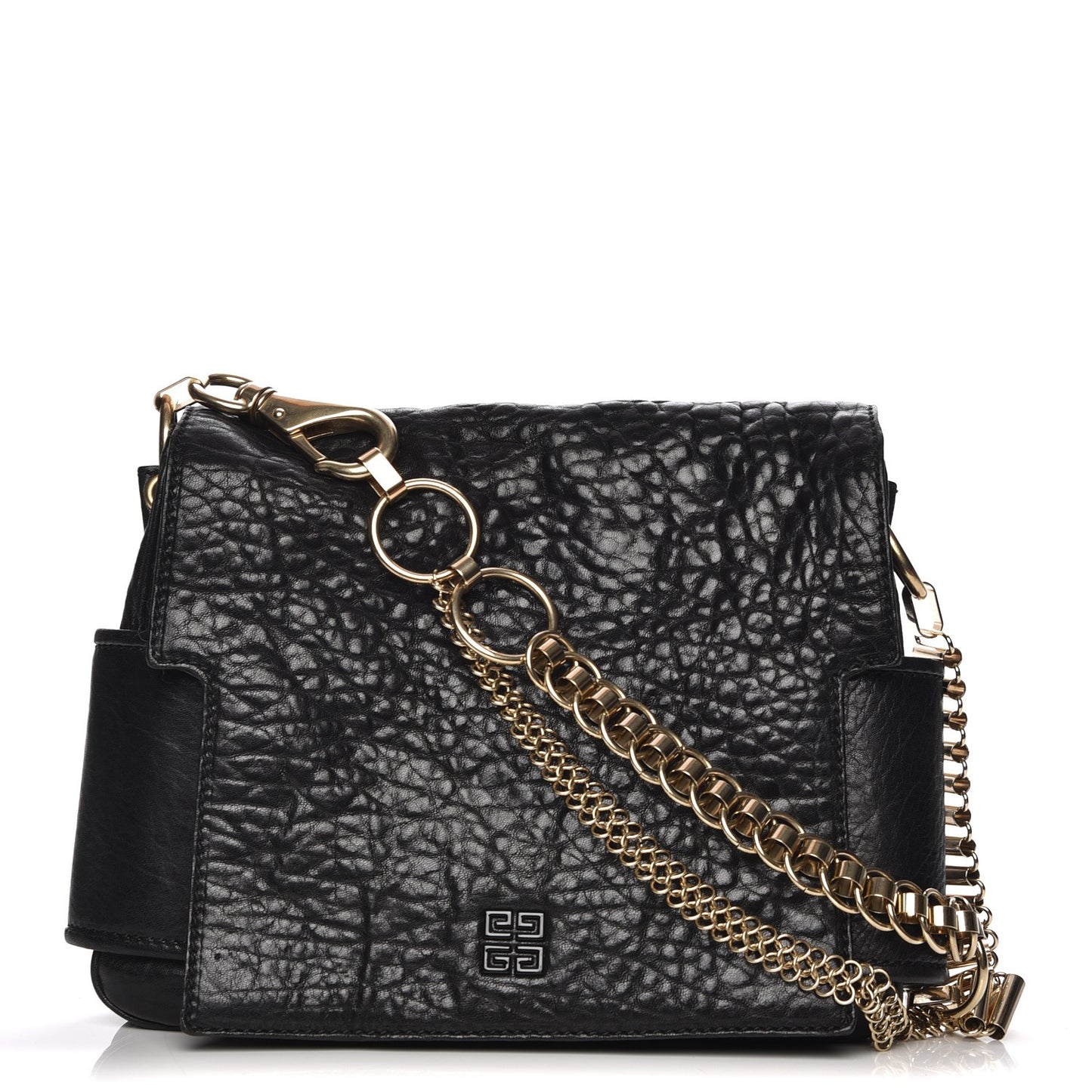 Pebbled Lambskin Melancholia Shoulder Bag Black