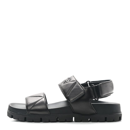 Prada Nappa Logo Quilted 20mm Sport Sandals 36 Black 1 of 8